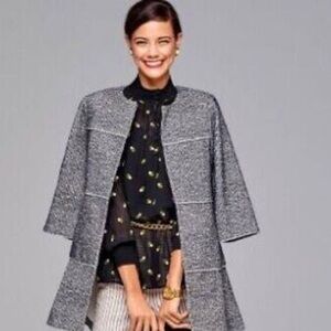 Cabi The Times Jacket. Black White Tweed Hook Eye Closure Size M